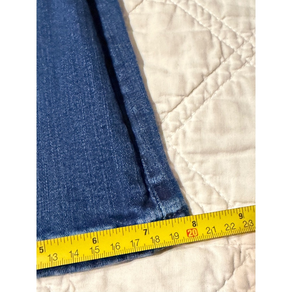 Burberry Brit Bootcut Jeans Womens 27 Blue Chelsea Beaded Knight Logo Denim - Picture 12 of 13
